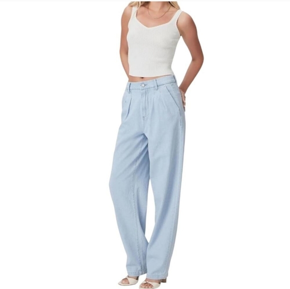 PAIGE Denim - NWT PAIGE Pleated Bella Trouser Jeans